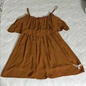 CHICKA-D Brown Tiered Sundress with Spaghetti Straps Zize L